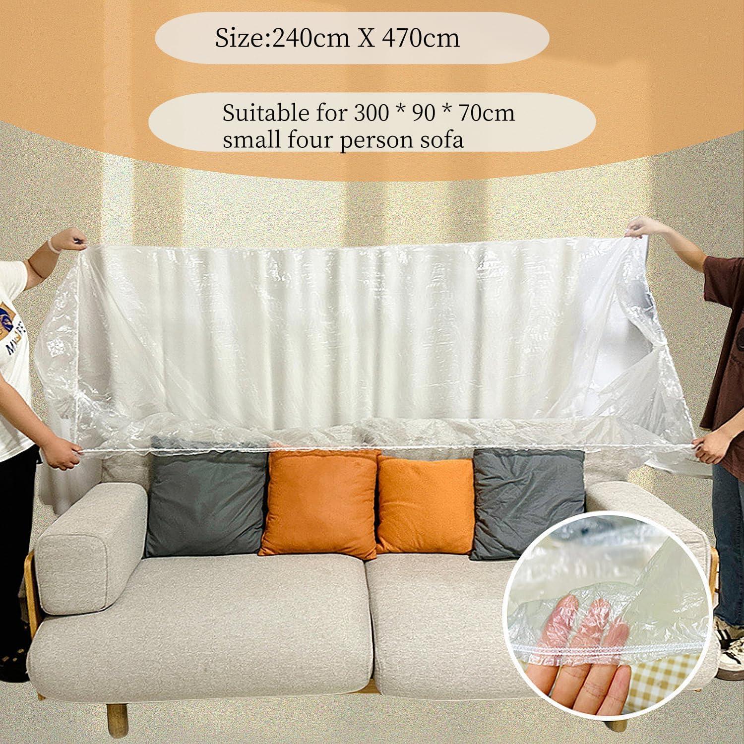 Cubierta de sofá desechable WHZAZGW 3 tamaños transparente