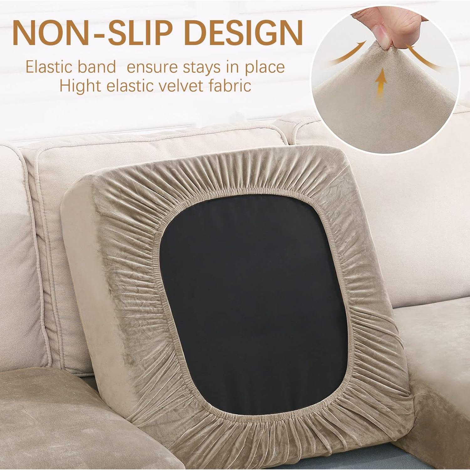 Fundas de Cojín Sofá Hyha 3PC Terciopelo Antideslizante