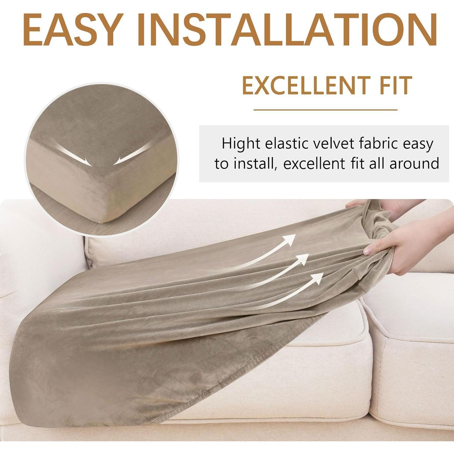 Fundas de Cojín Sofá Hyha 3PC Terciopelo Antideslizante