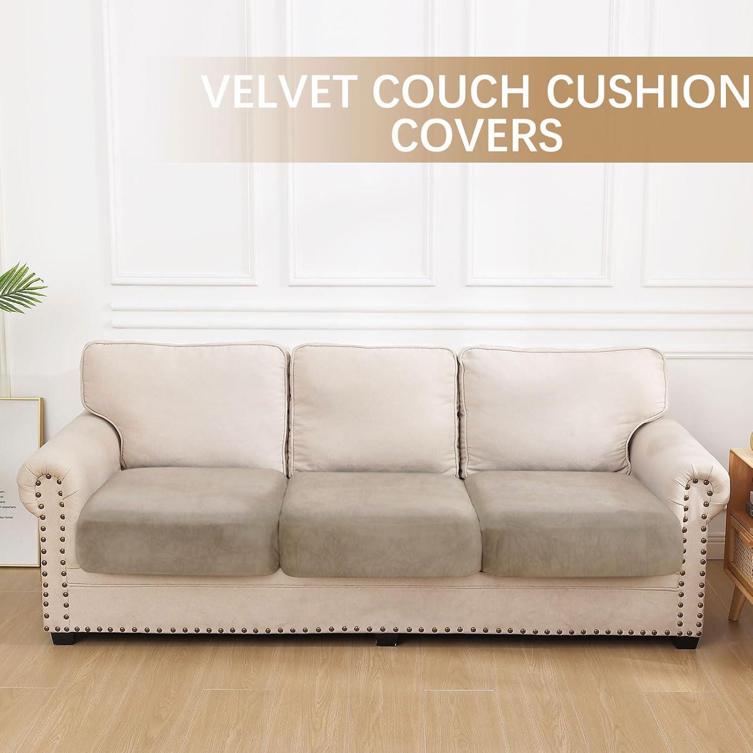 Fundas de Cojín Sofá Hyha 3PC Terciopelo Antideslizante