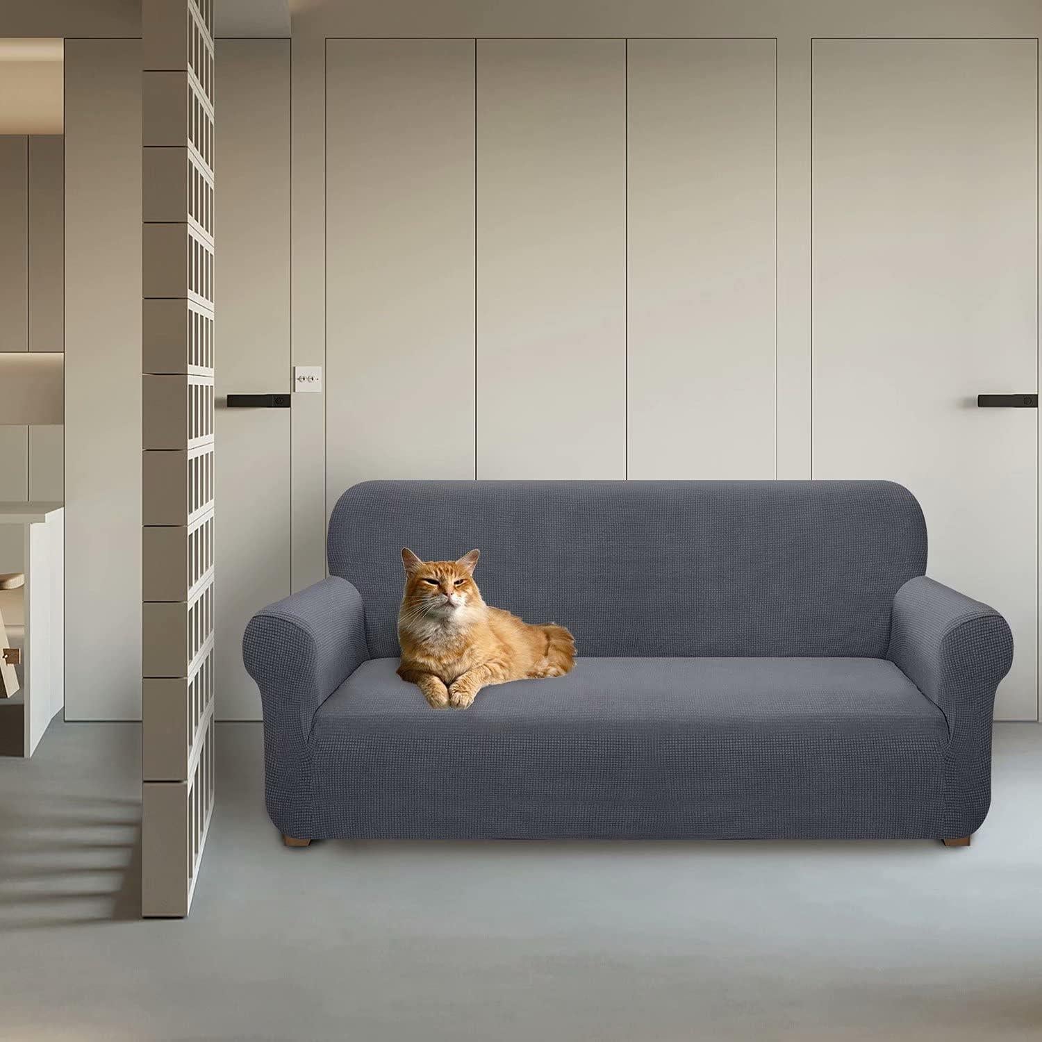 Funda de Sofá Impermeable Petrilife Grande Gris Antideslizante