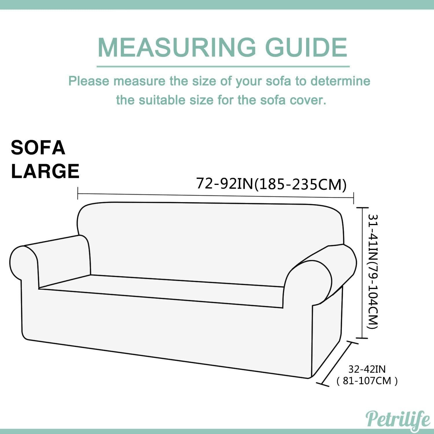 Funda de Sofá Impermeable Petrilife Grande Gris Antideslizante