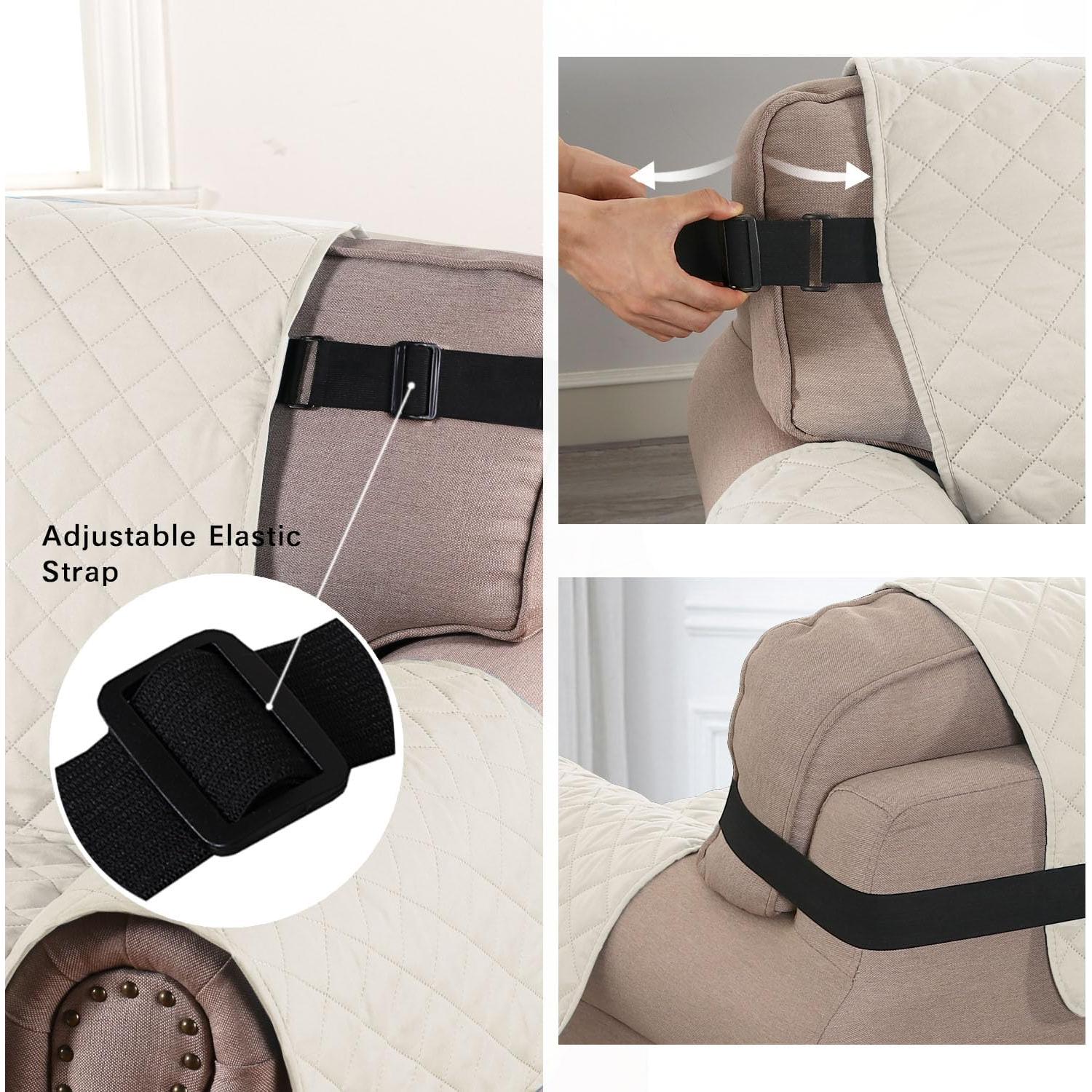 Funda Reversible para Sofá H.VERSAILTEX 3 Cojines Marfil/Beige