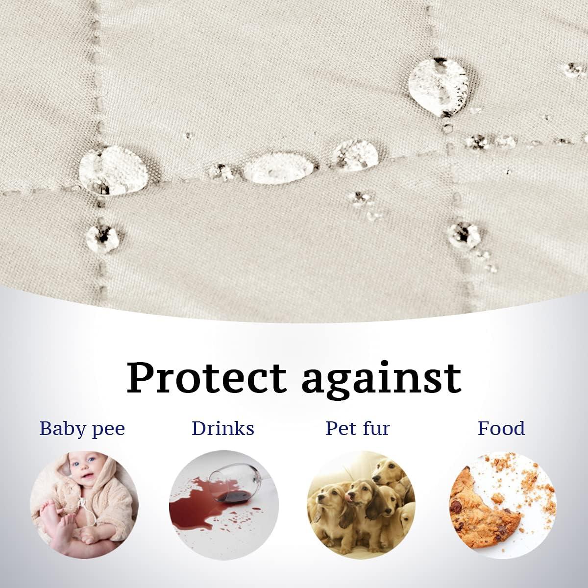 Funda Reversible para Sofá H.VERSAILTEX 3 Cojines Marfil/Beige