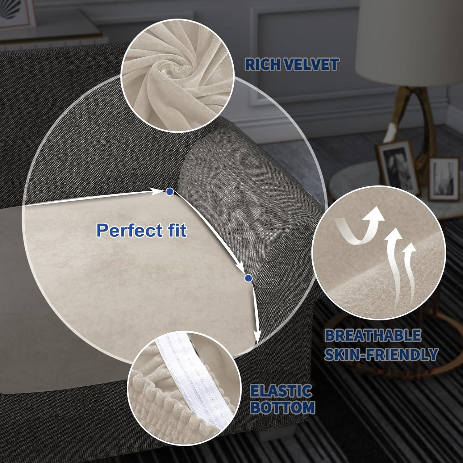 Fundas de Cojín Terciopelo MAXIJIN 3 Piezas Caqui