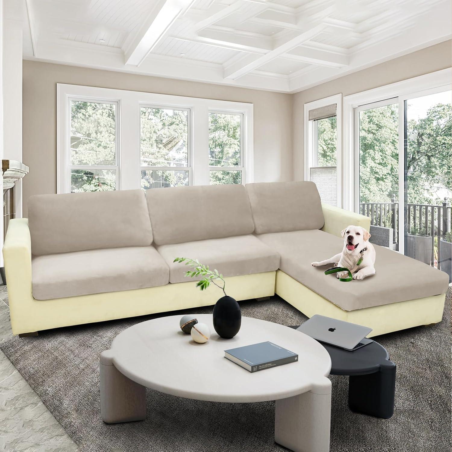 Fundas de Cojín Terciopelo MAXIJIN 3 Piezas Caqui