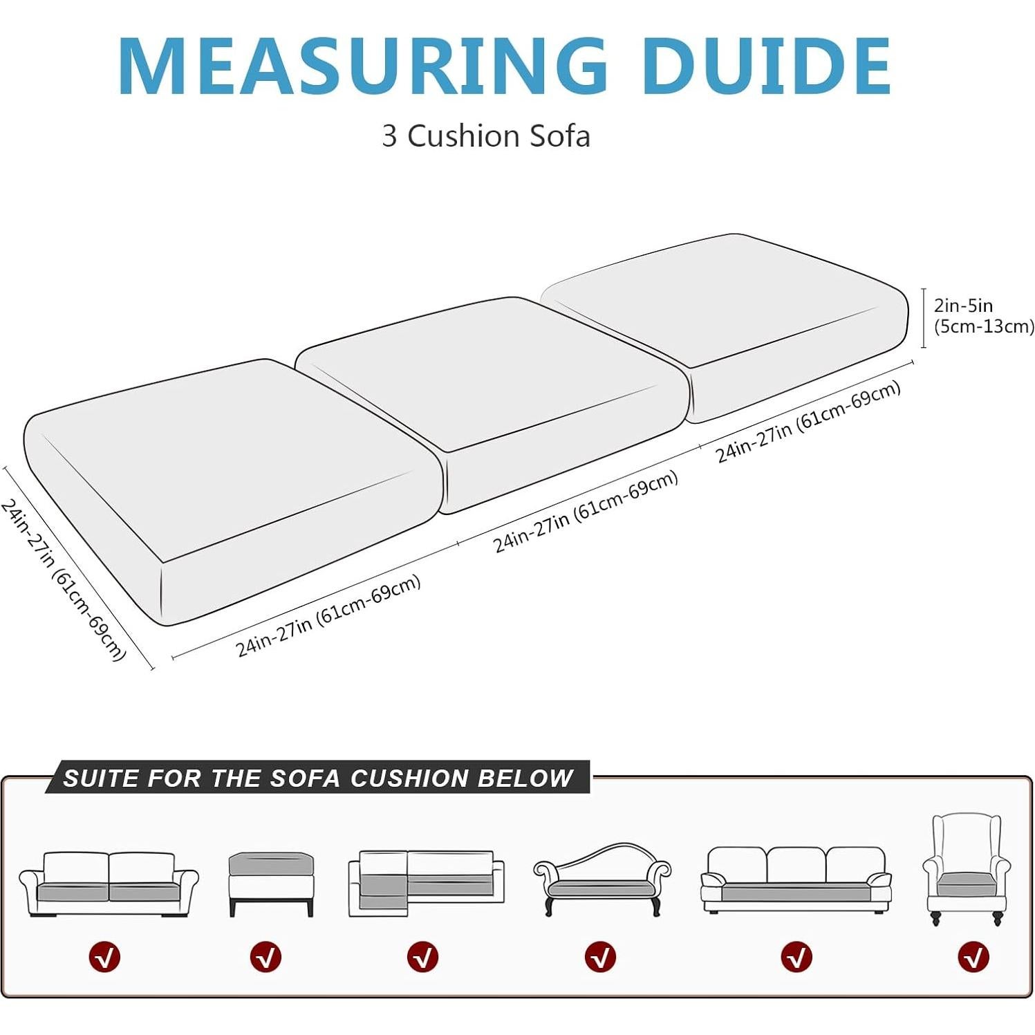 Fundas de cojín sofá 3 plazas ANARACHON marrón elástico