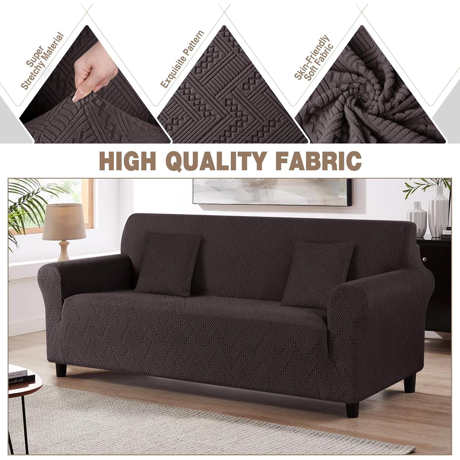 Funda de Sofá Ruaozz Chocolate 3 Plazas Antideslizante