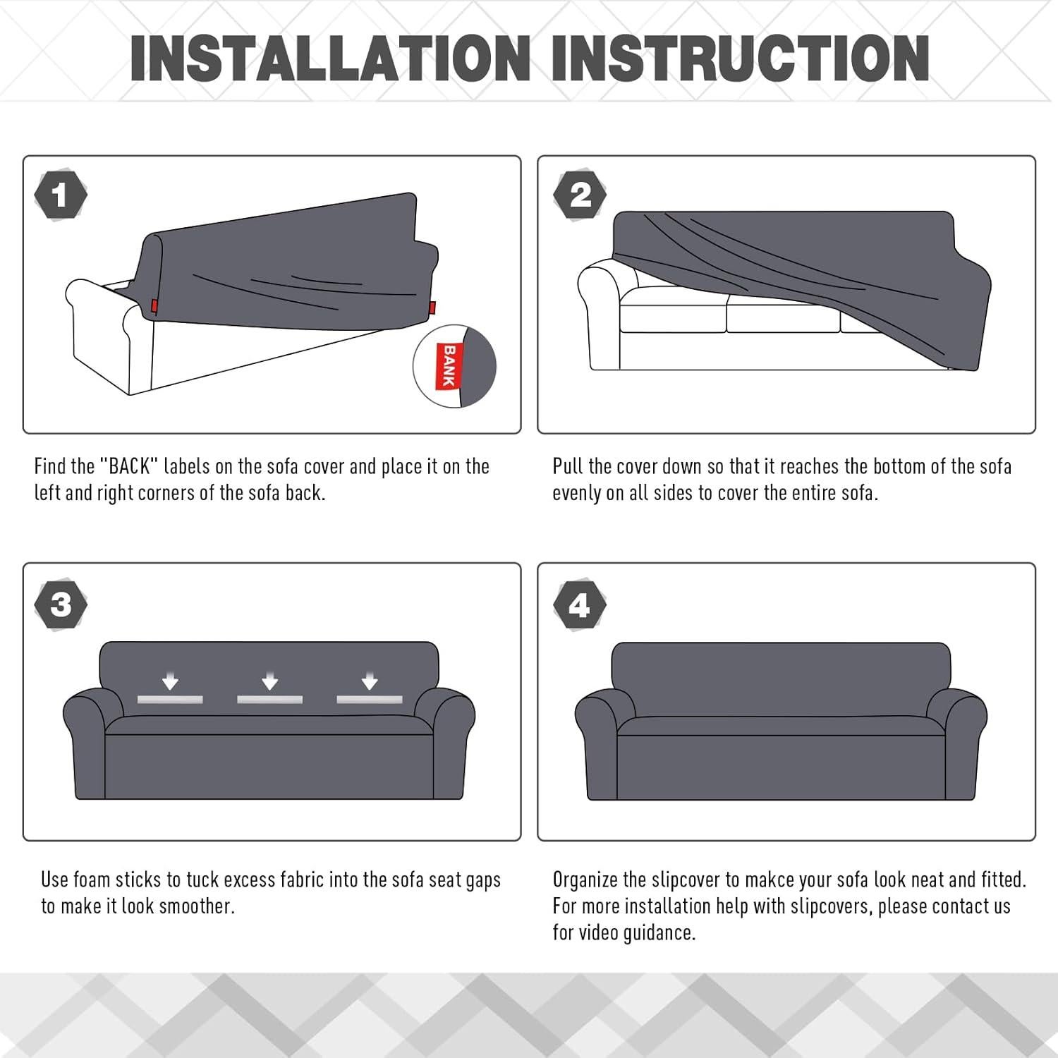 Funda de Sofá Ruaozz Chocolate 3 Plazas Antideslizante