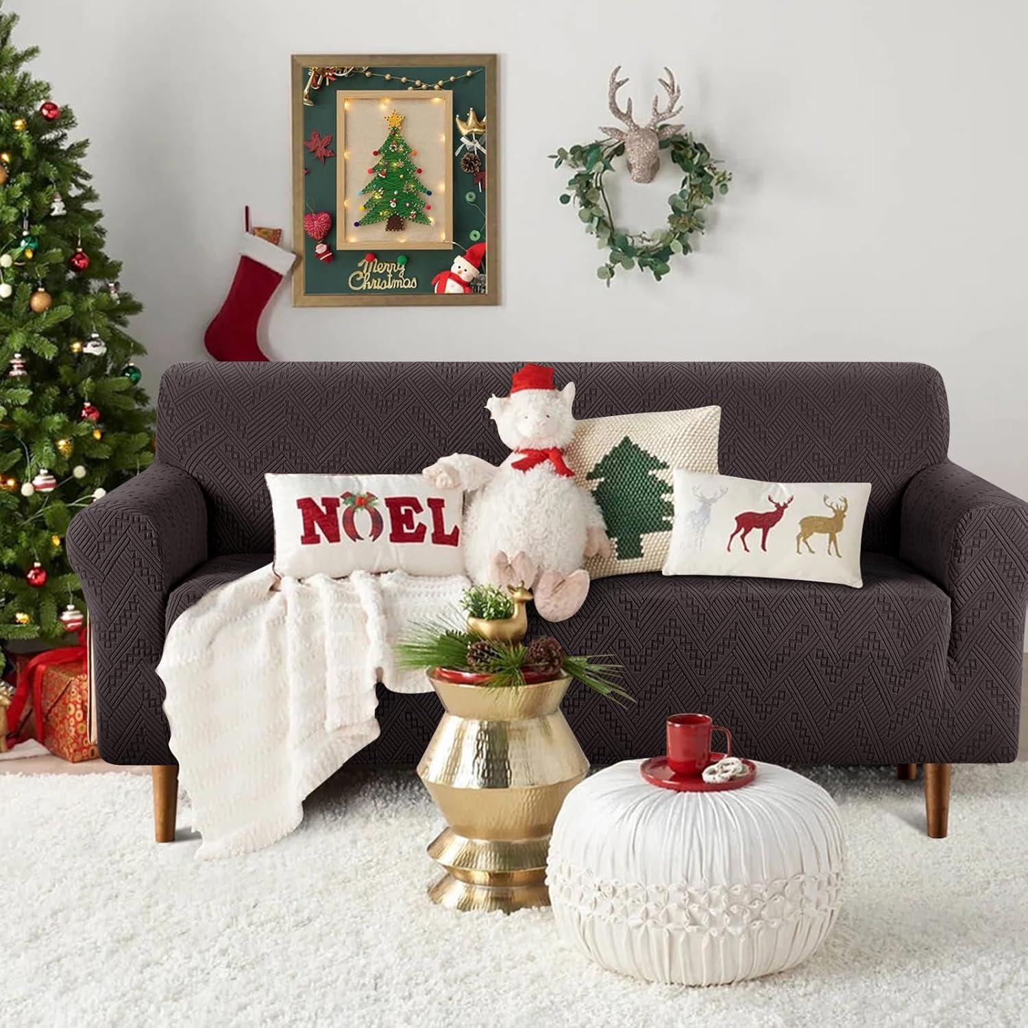 Funda de Sofá Ruaozz Chocolate 3 Plazas Antideslizante