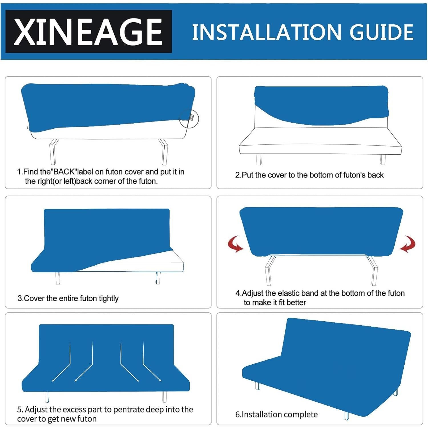 Funda de Futón XINEAGE Gris Claro Estirable 170-210 cm