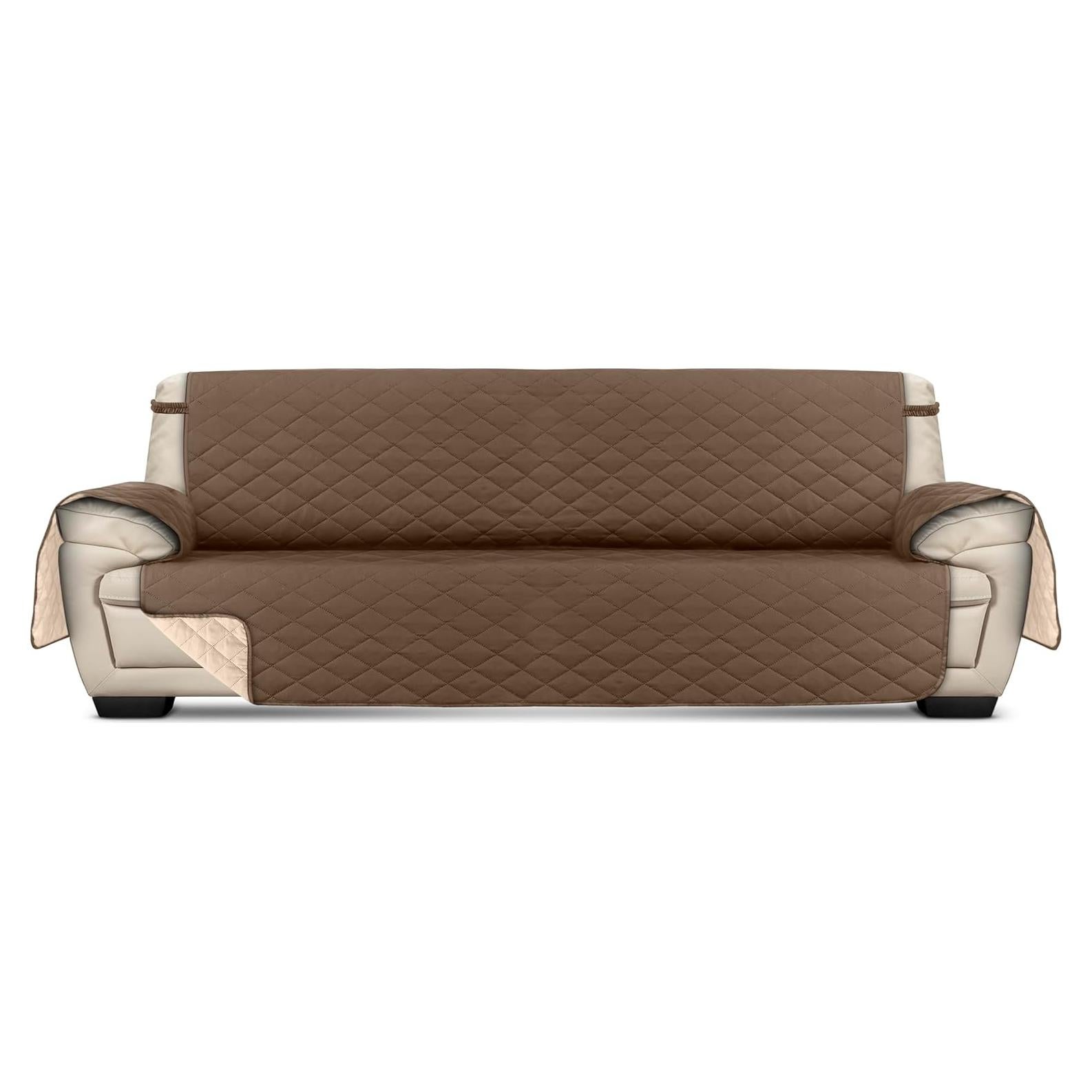 Funda de Sofá Reversible Utopia Bedding 3.5 Plazas Marrón/Beige