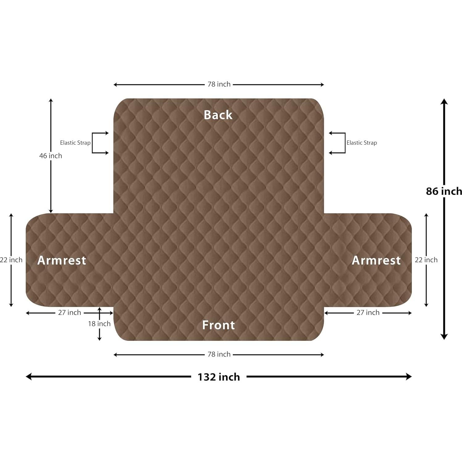 Funda de Sofá Reversible Utopia Bedding 3.5 Plazas Marrón/Beige