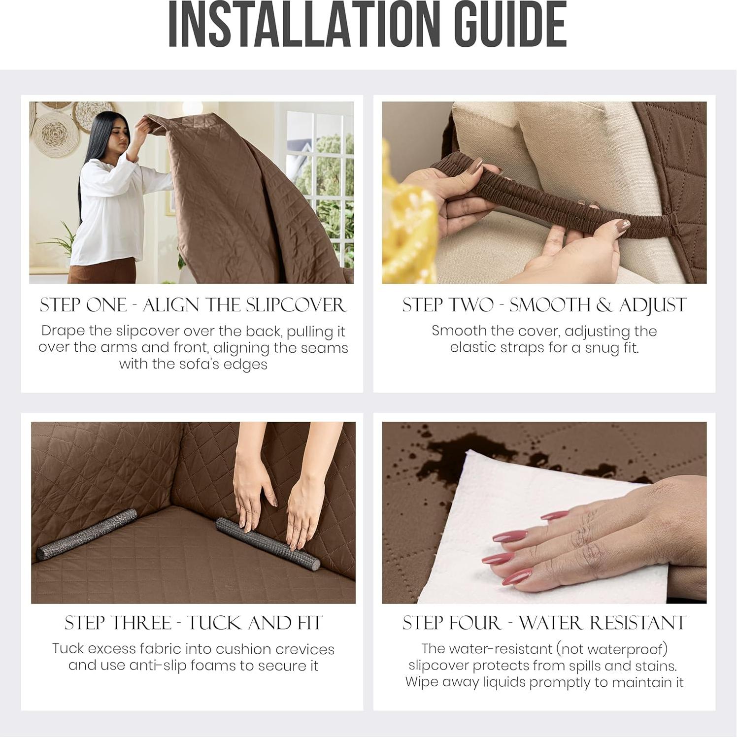 Funda de Sofá Reversible Utopia Bedding 3.5 Plazas Marrón/Beige