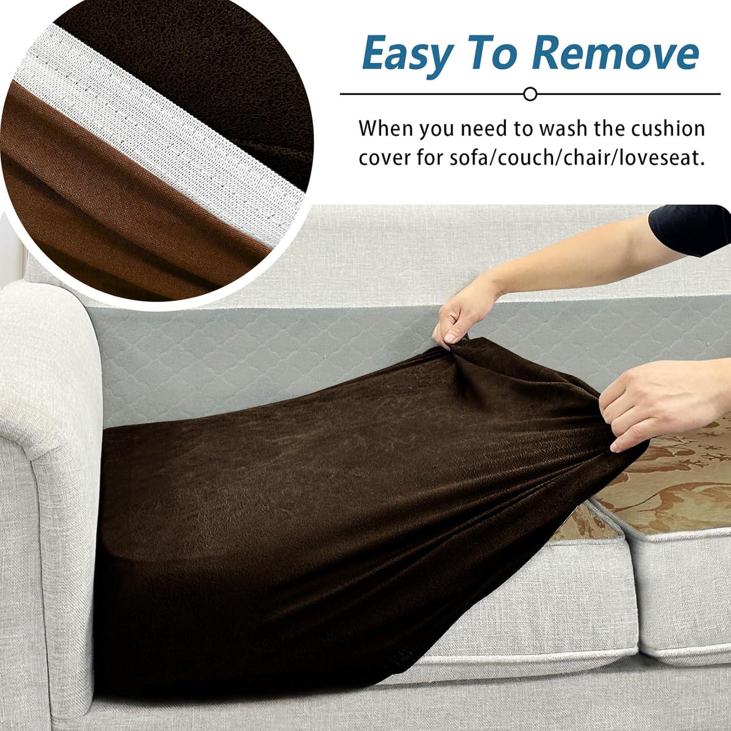 Fundas de Cojines para Sofá 3P Imnopqr Café Estirables