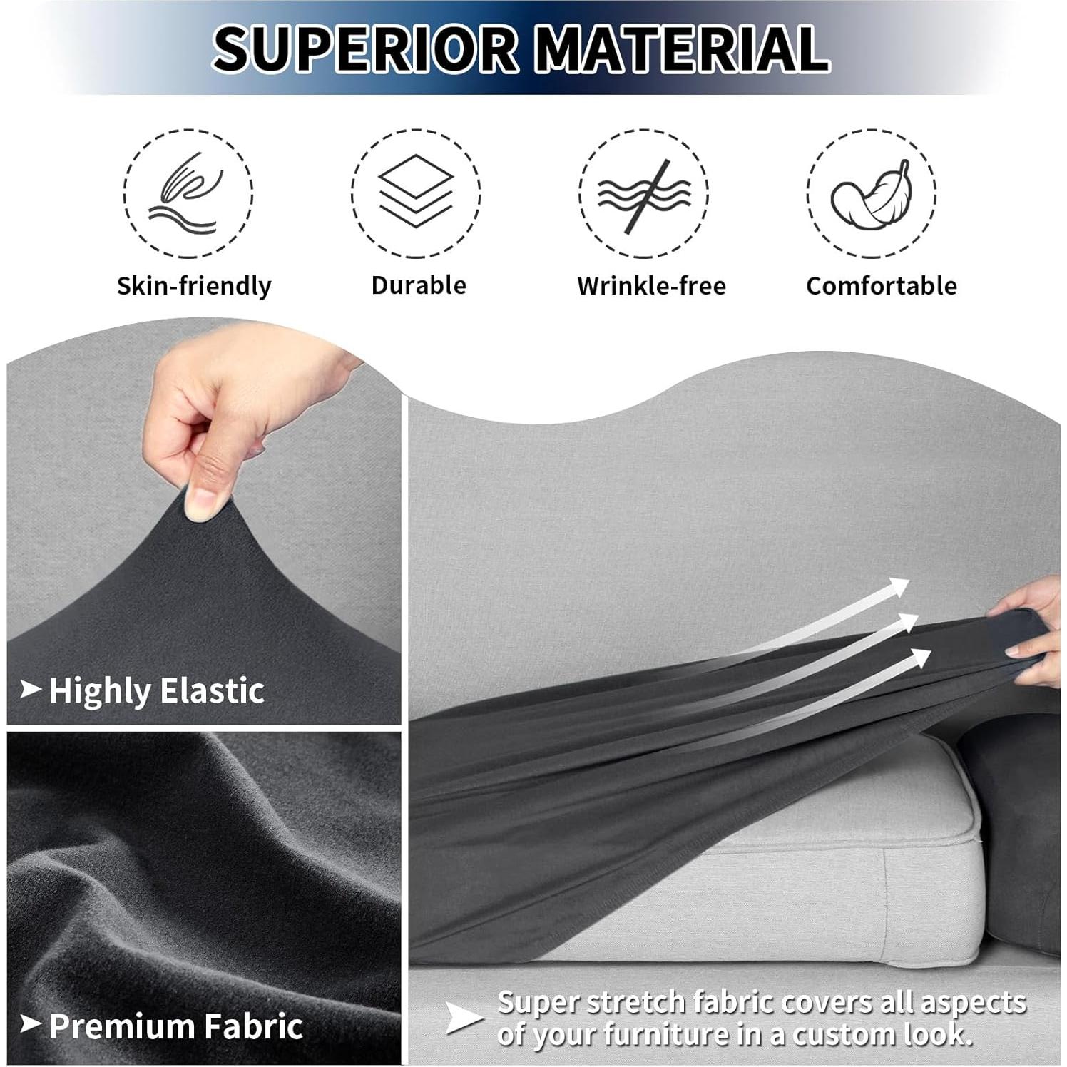 Funda de Cojín de Sofá PureFit 100% Impermeable Gris