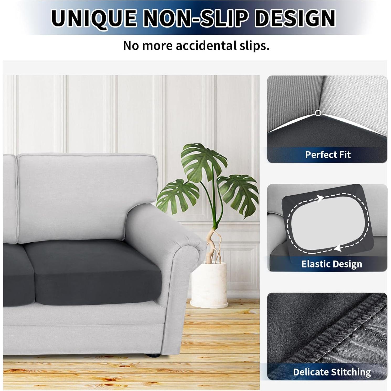 Funda de Cojín de Sofá PureFit 100% Impermeable Gris