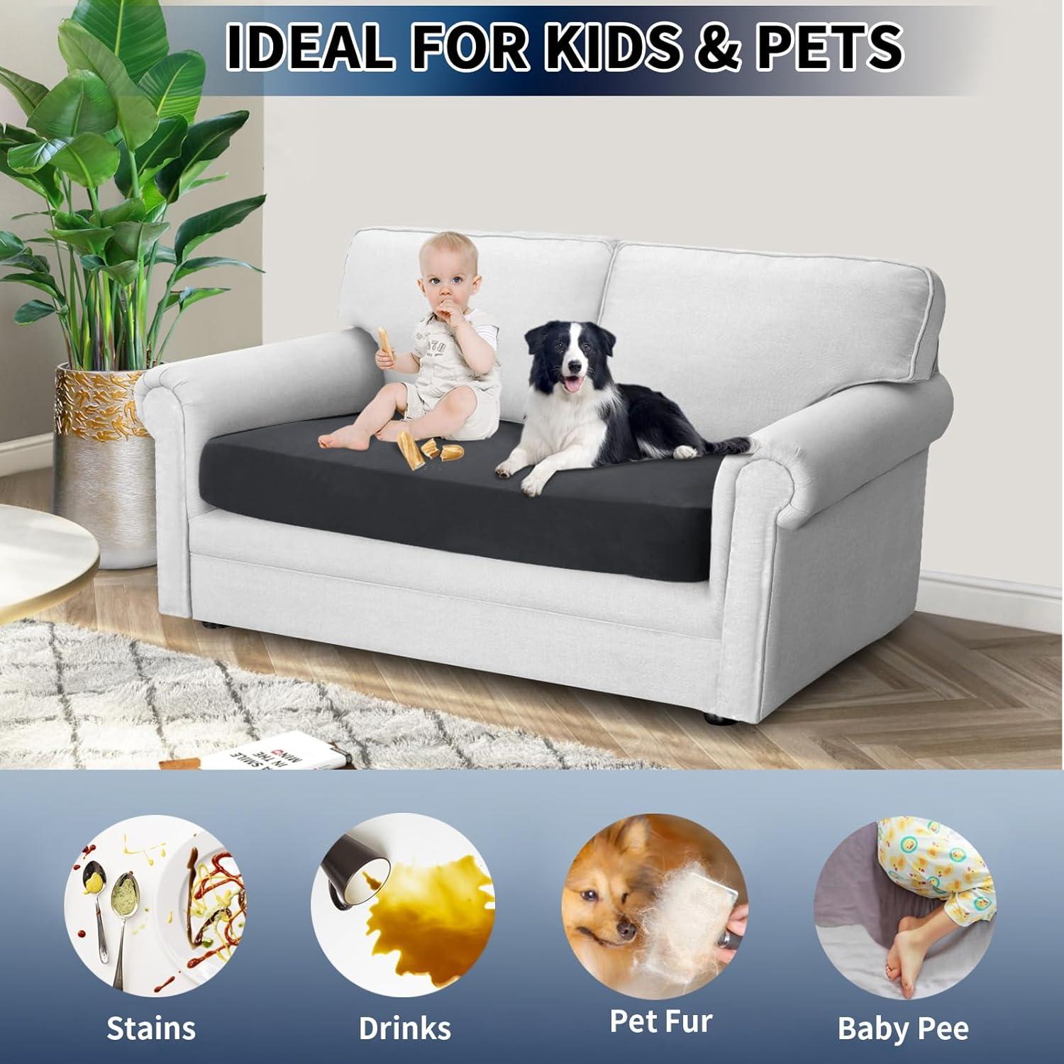 Funda de Cojín de Sofá PureFit 100% Impermeable Gris