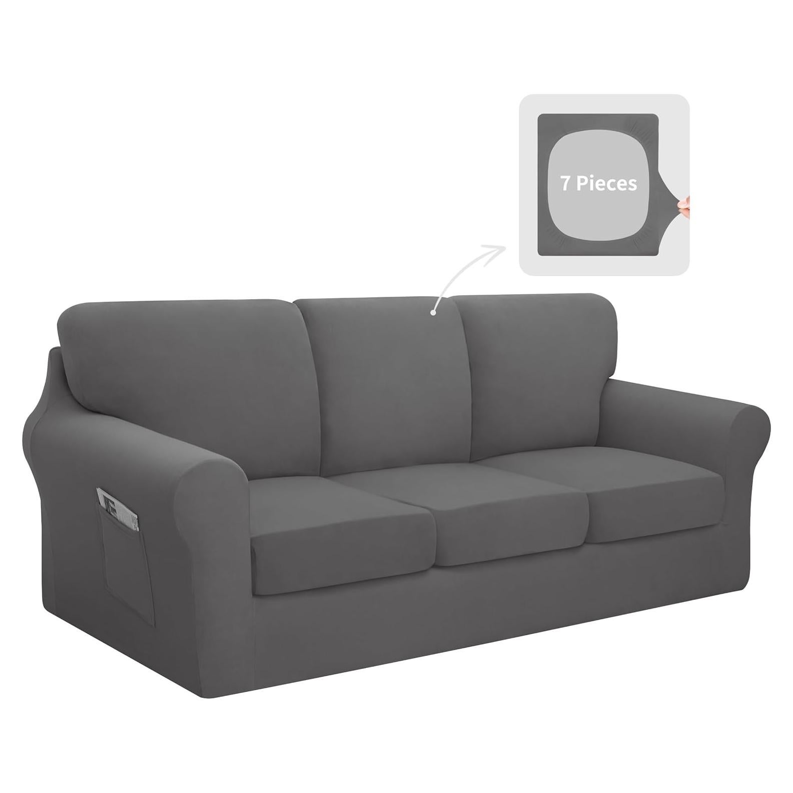 Easy-Going Funda de Sofá Estirable 7 Piezas X-Large Gris Claro