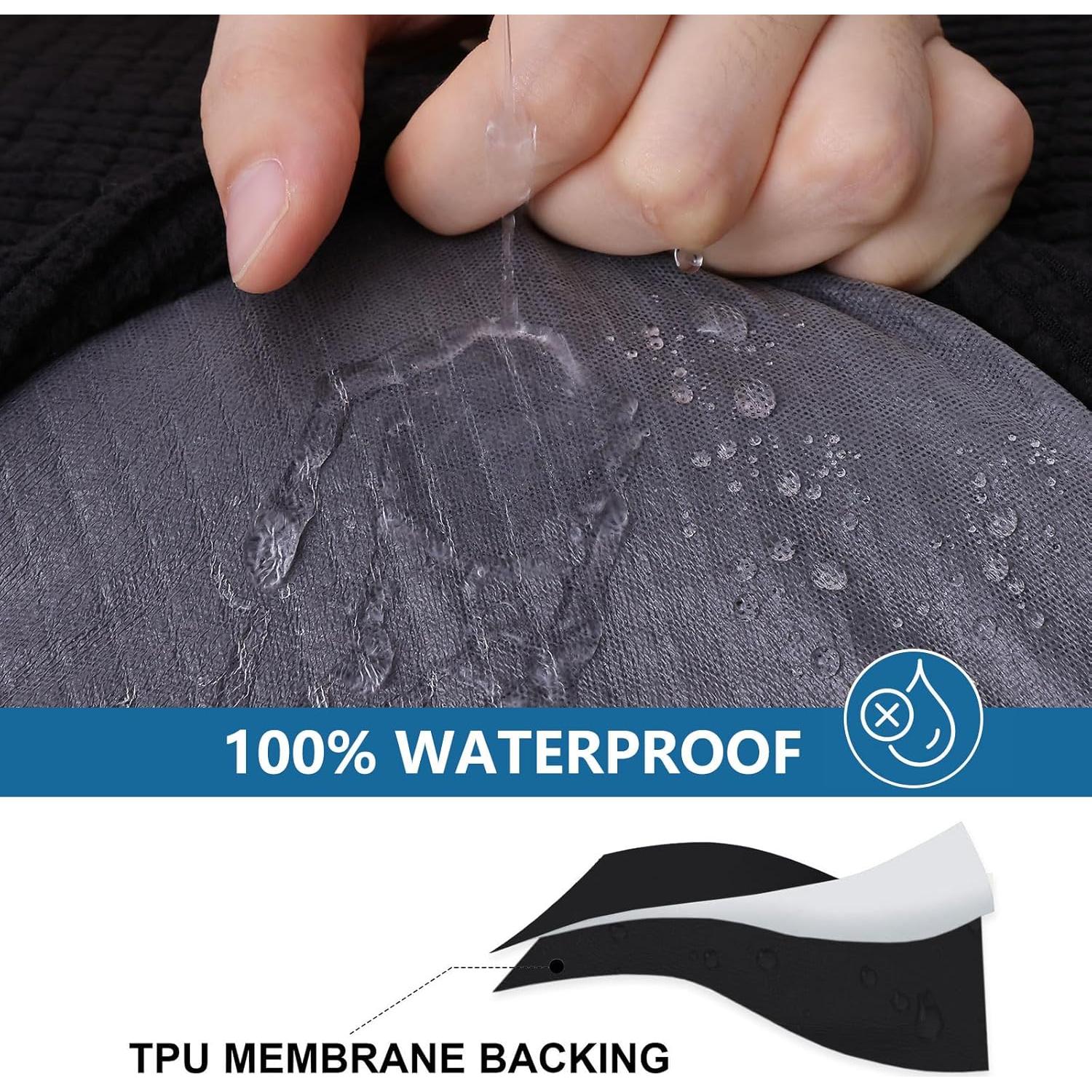 Cubierta de Sofá Impermeable Hyha Grande Negra Antideslizante