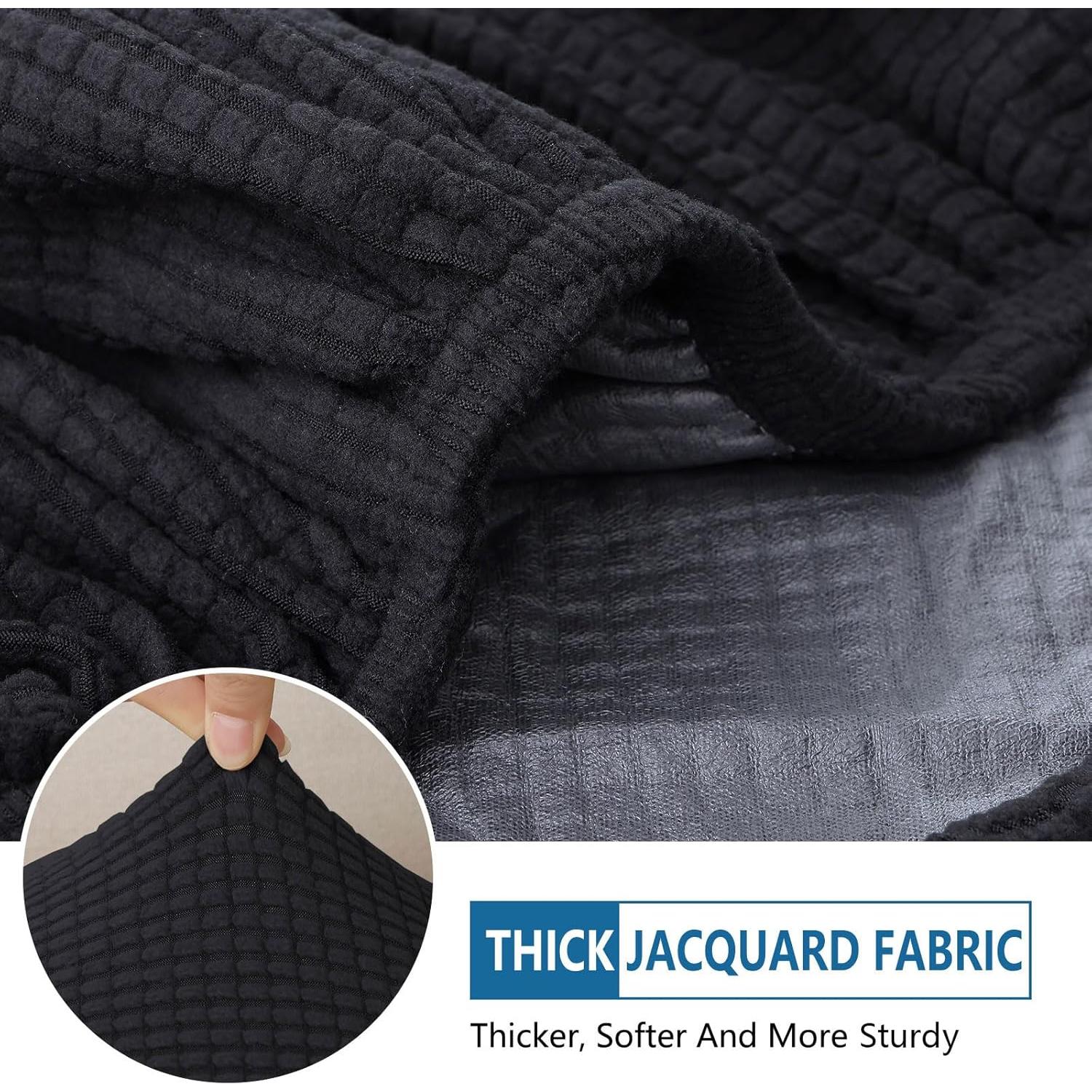 Cubierta de Sofá Impermeable Hyha Grande Negra Antideslizante