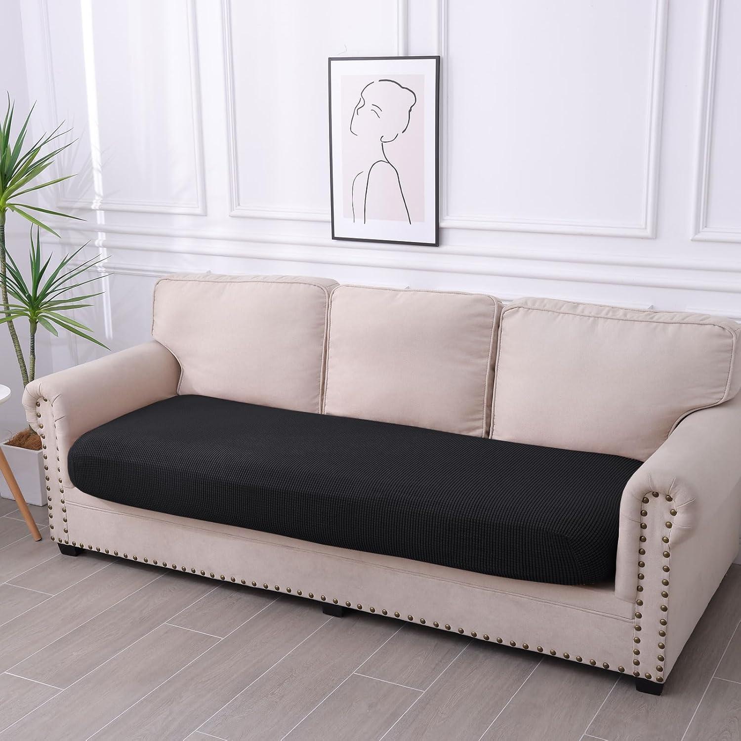 Cubierta de Sofá Impermeable Hyha Grande Negra Antideslizante