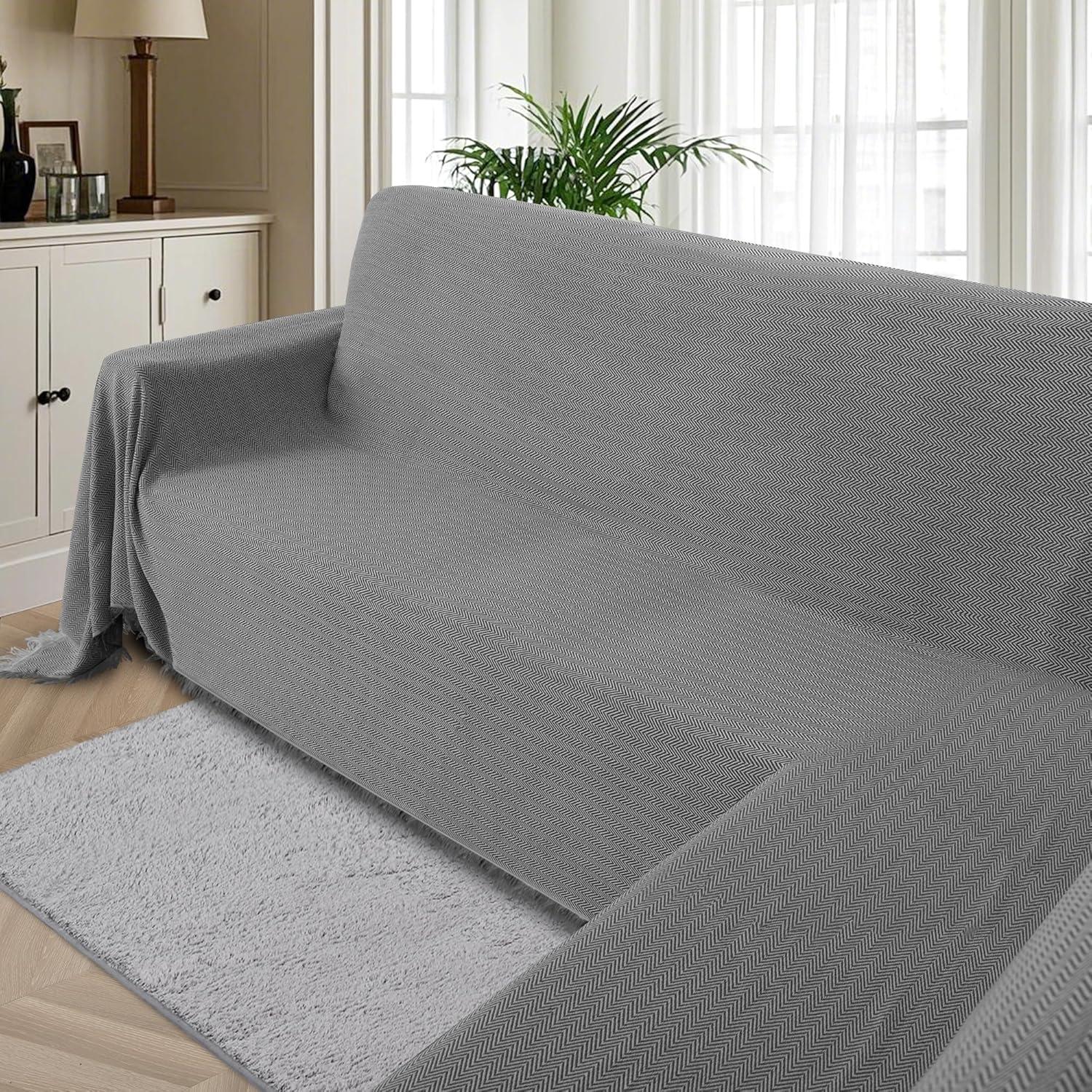 Cubierta de Sofá Seccional HDCAXKJ Gris 91x276 cm Antideslizante