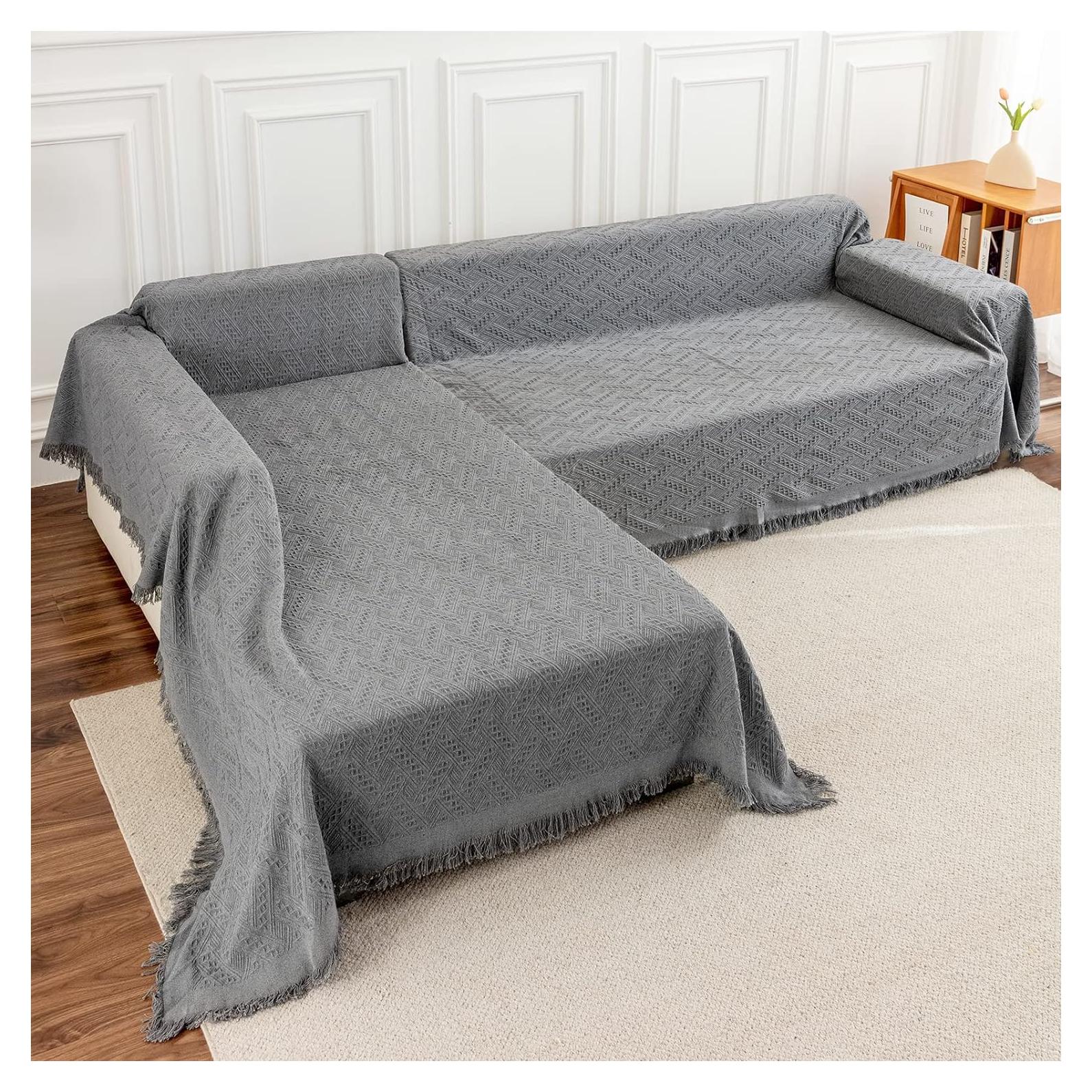 Cubiertas de Sofá Seccional Deep Dream 2 Piezas Gris Oscuro