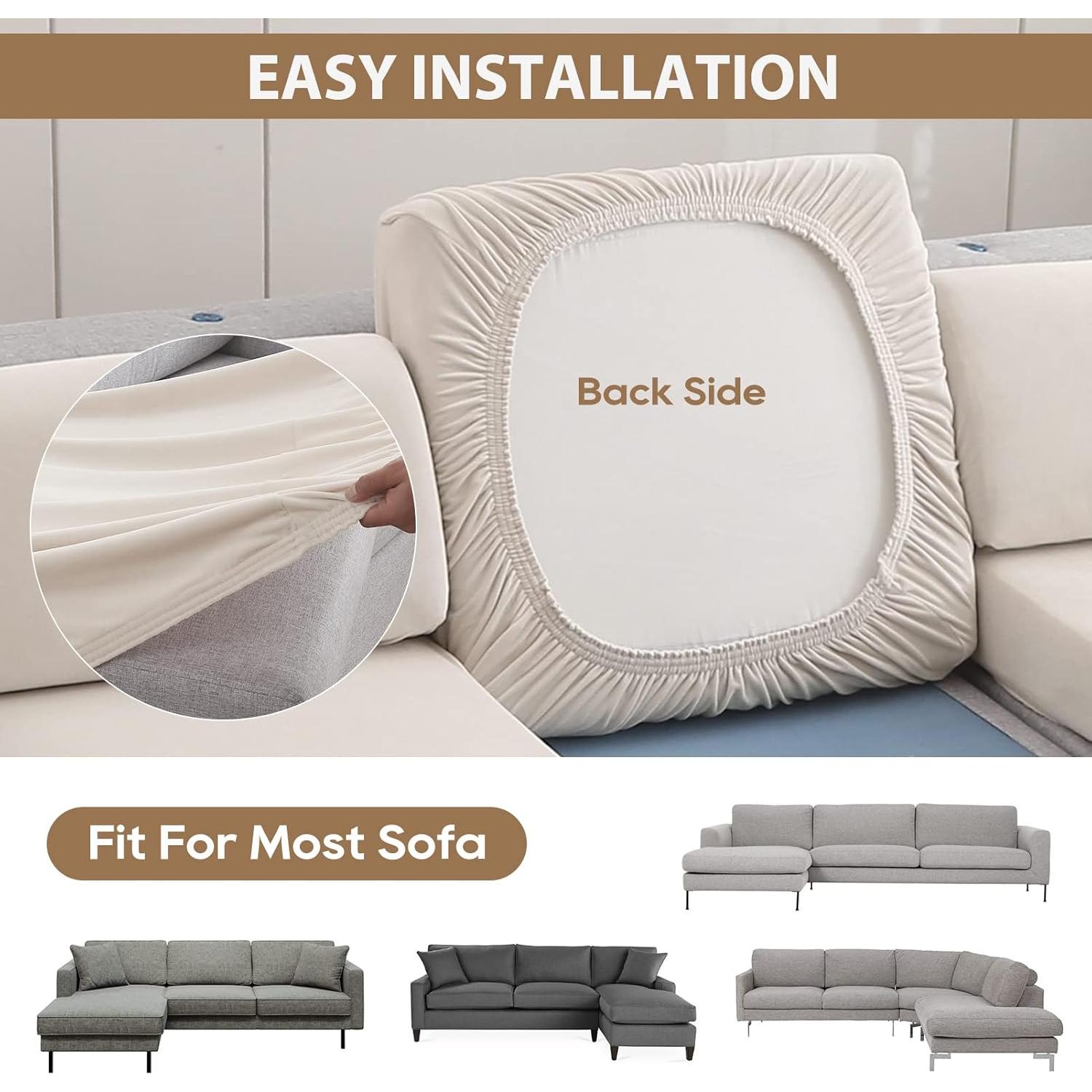 Funda de Cojín de Sofá NeColorLife Crema 1 Plaza Elástica