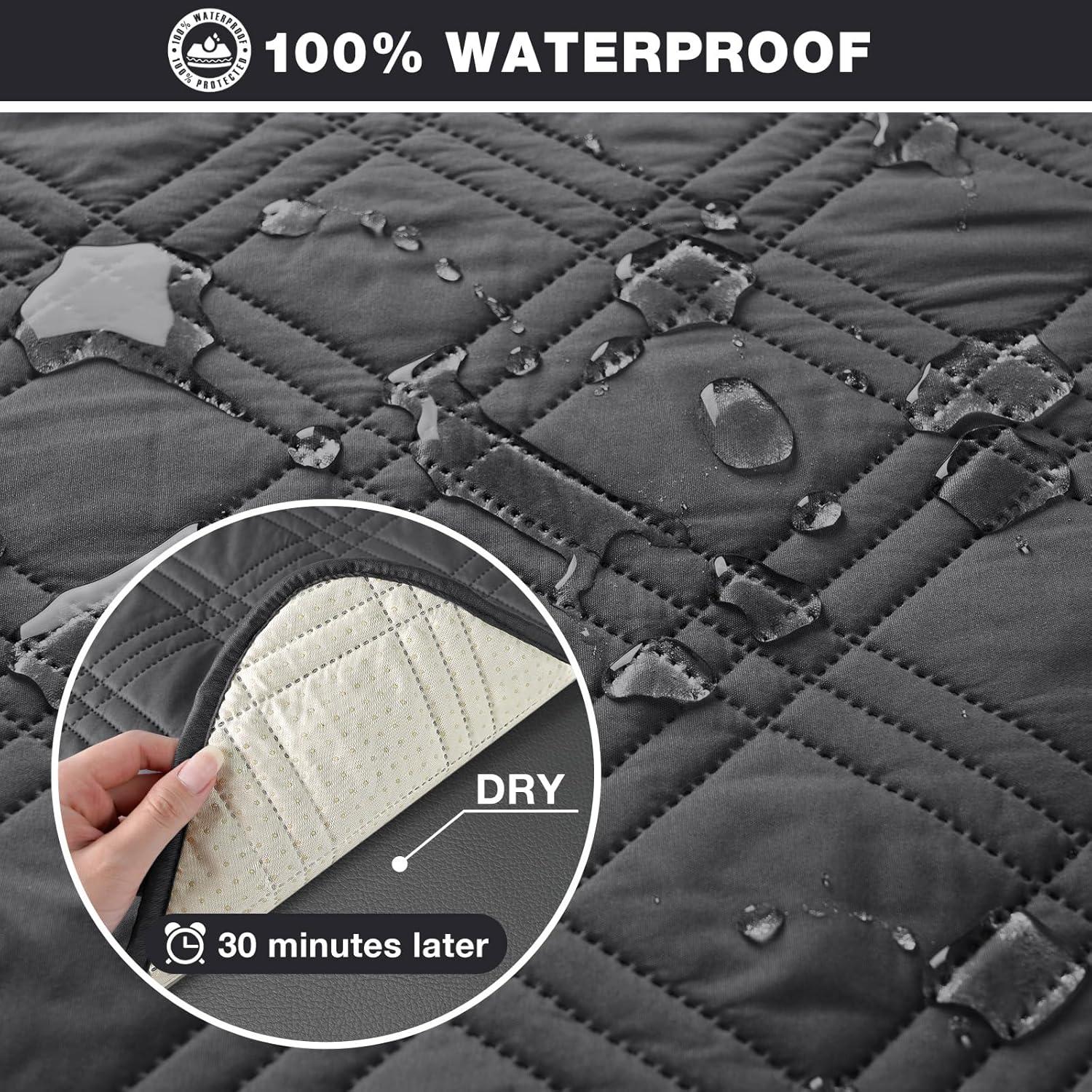 Funda de Sofá Reclinable TAOCOCO 3 Plazas Impermeable Gris