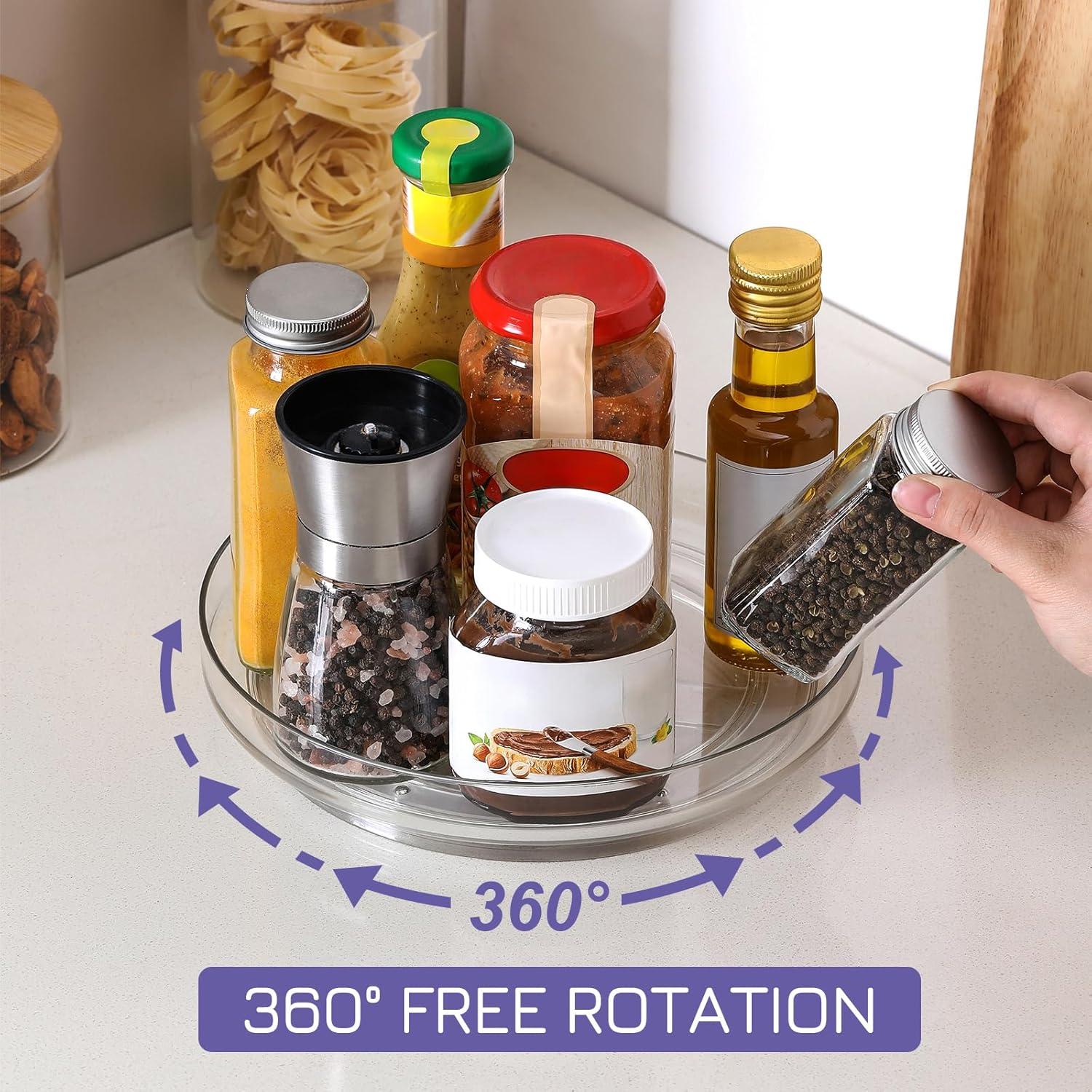 Paquete de 2 Lazy Susan Acrílico 23 cm Organizador Giratorio