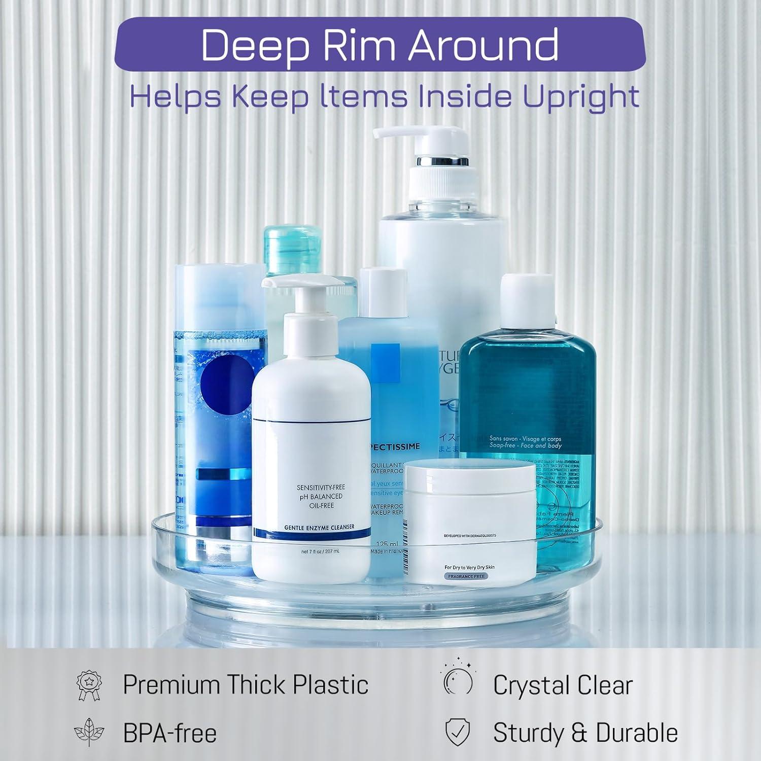 Paquete de 2 Lazy Susan Acrílico 23 cm Organizador Giratorio