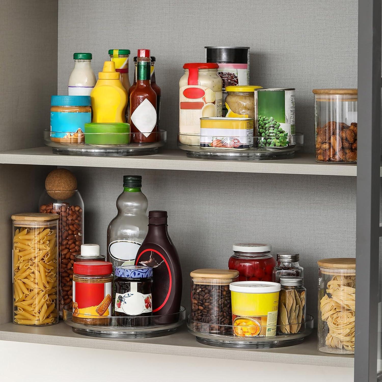 Paquete de 2 Lazy Susan Acrílico 23 cm Organizador Giratorio