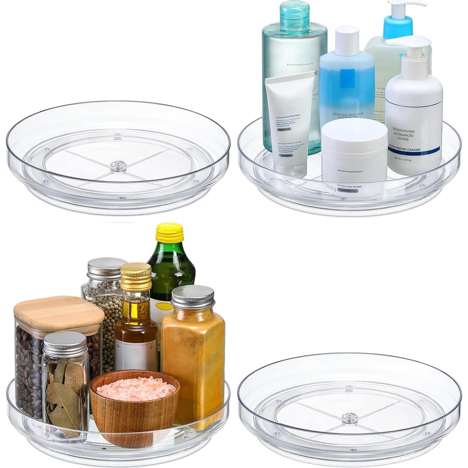 Paquete de 2 Lazy Susan Acrílico 23 cm Organizador Giratorio