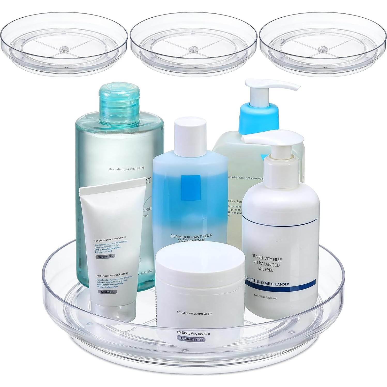 Paquete de 2 Lazy Susan Acrílico 23 cm Organizador Giratorio