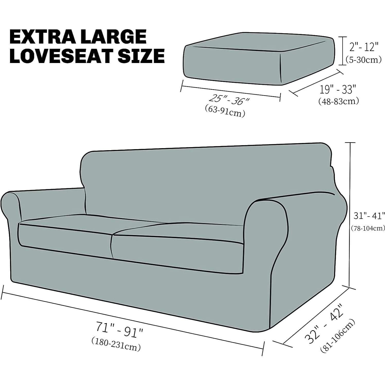 Funda de Sofá YEMYHOM 3 Piezas Antideslizante Gris Claro