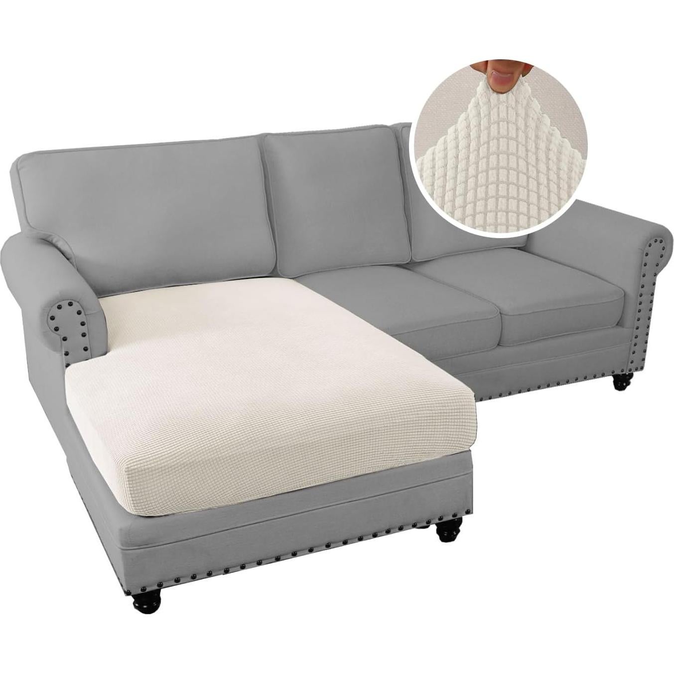 Funda de Sofá Seccional H.VERSAILTEX Marfil 1 Pieza