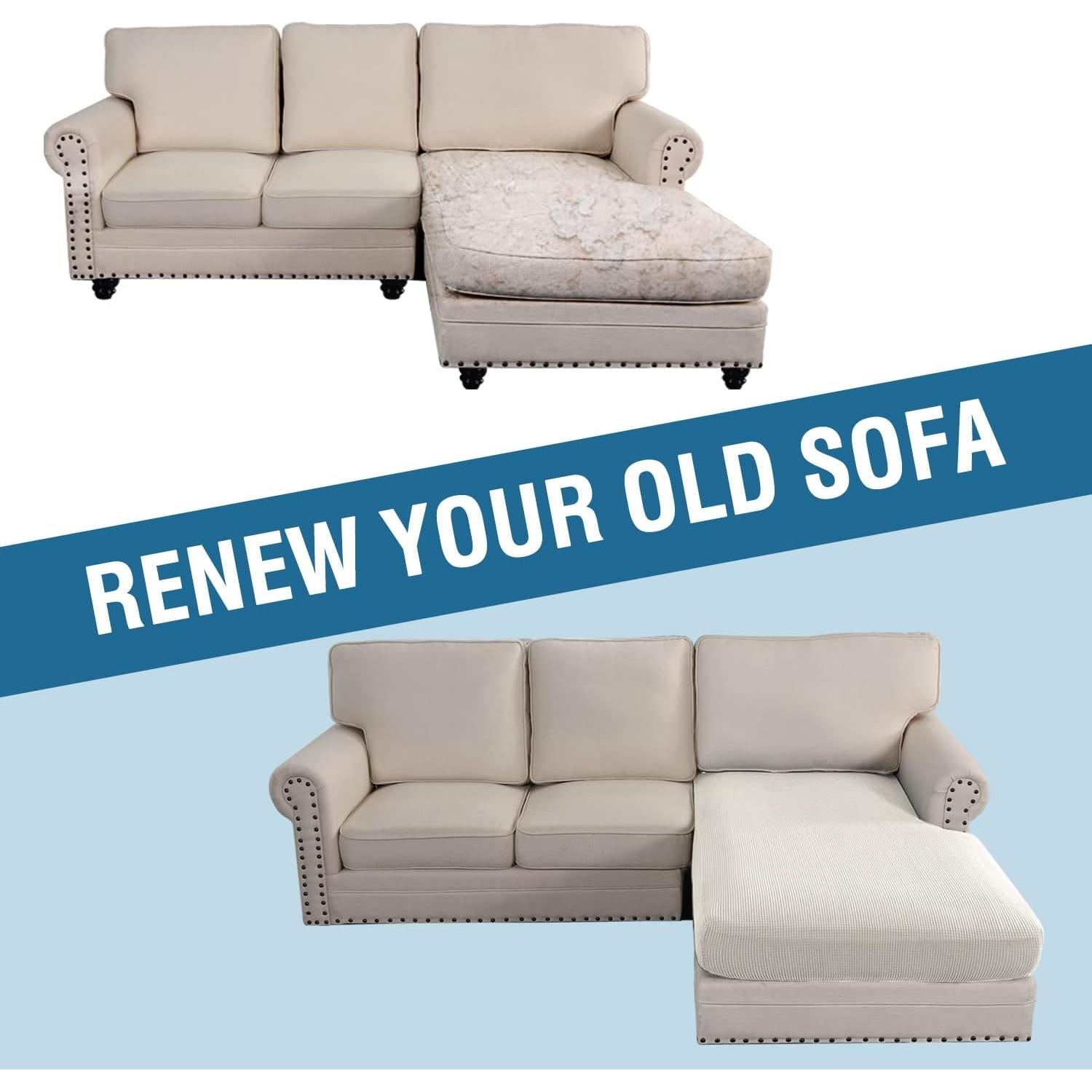 Funda de Sofá Seccional H.VERSAILTEX Marfil 1 Pieza