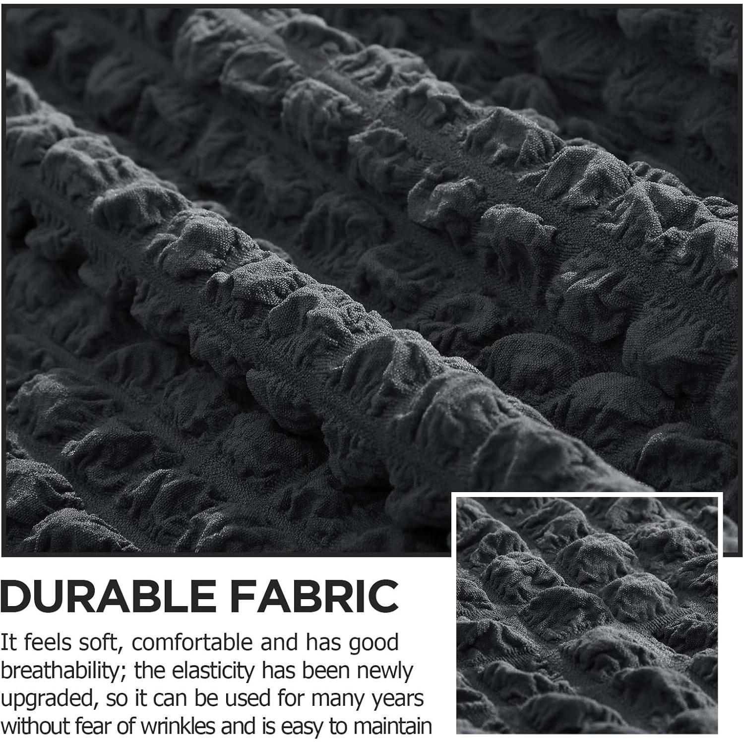 Juego de 2 fundas de sofá elásticas Fanfanwin gris oscuro