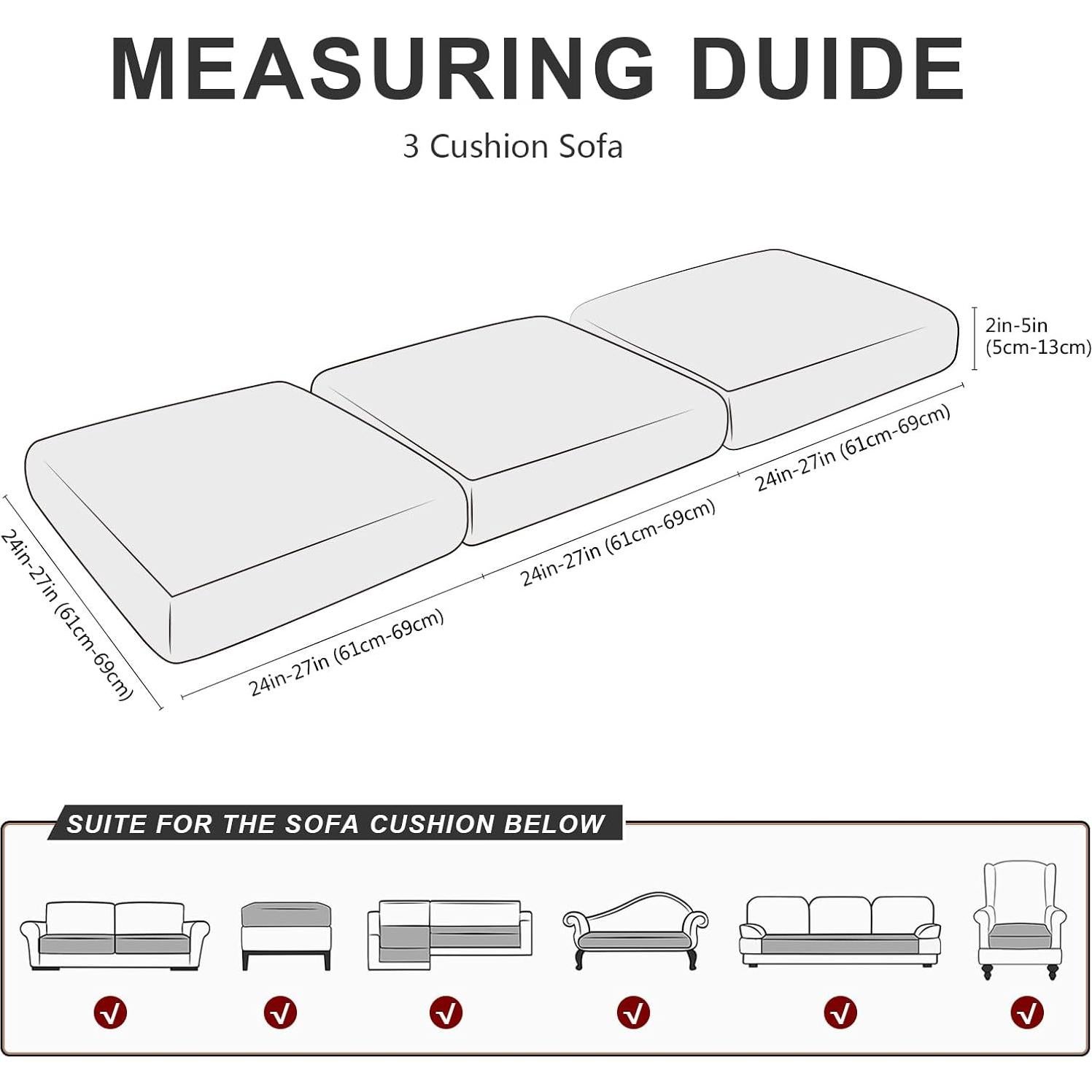 Fundas de cojín sofá Molasofa 3 cojines marrón claro elástico