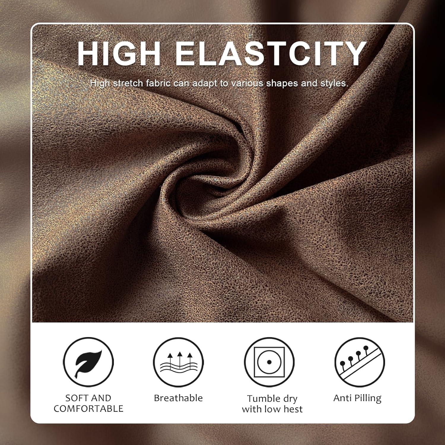 Fundas de cojín sofá Molasofa 3 cojines marrón claro elástico