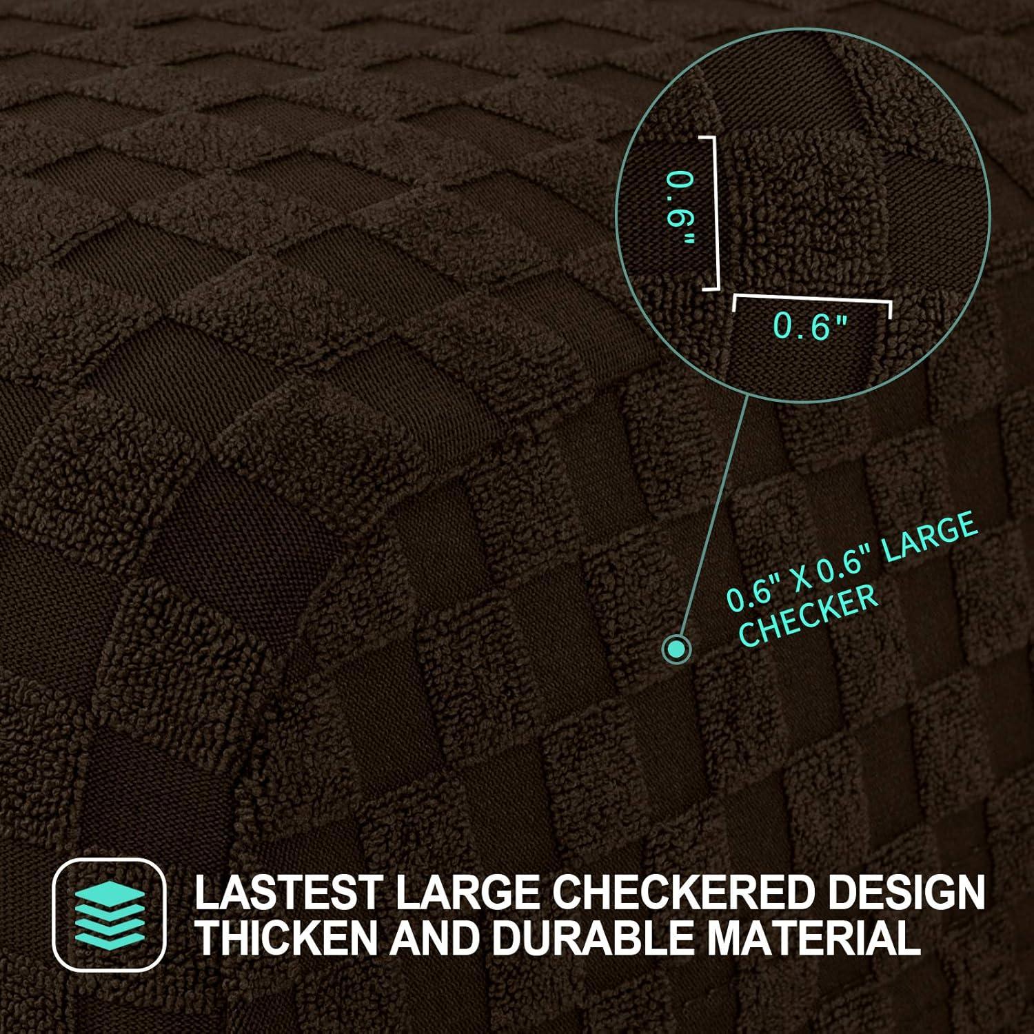 Funda de Sofá Reclinable YEMYHOM 8 Piezas Jacquard Café