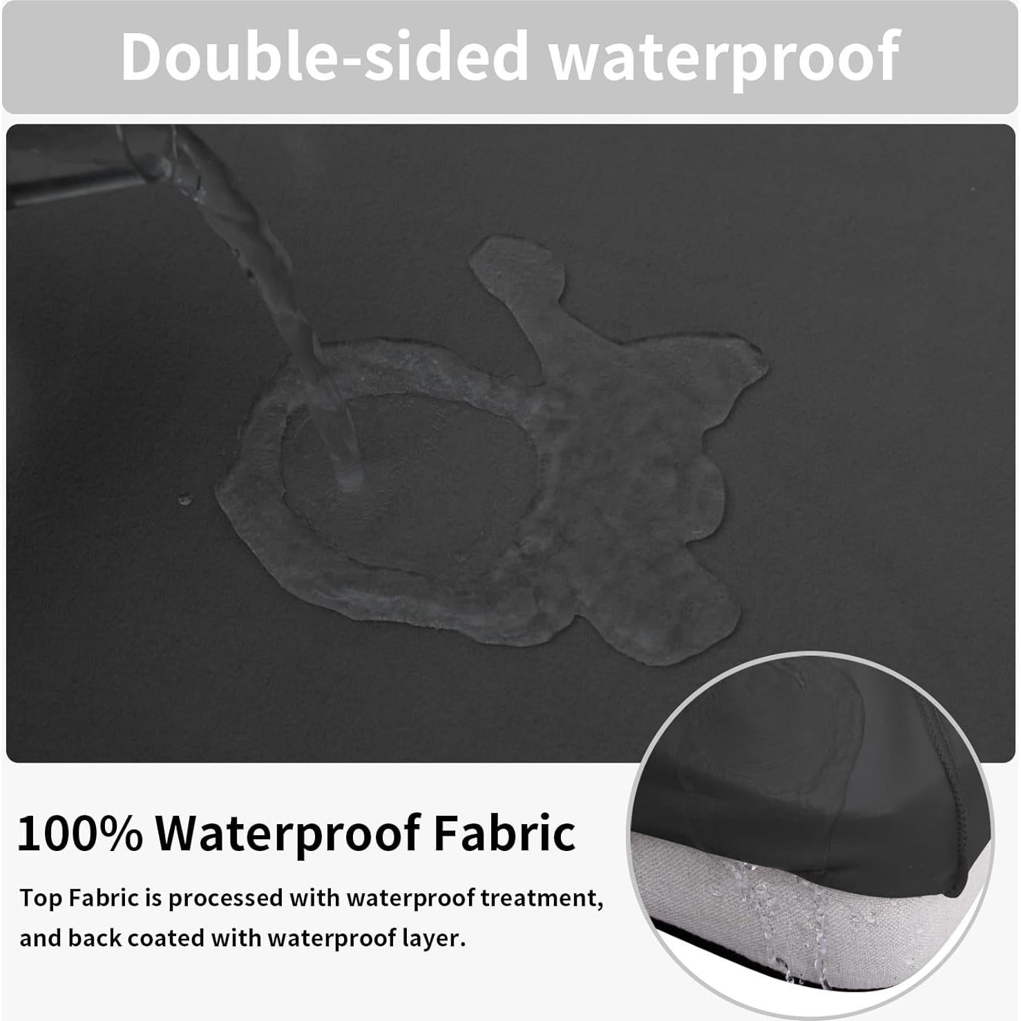 Funda de cojín de sofá Easy-Going 3 piezas impermeable gris