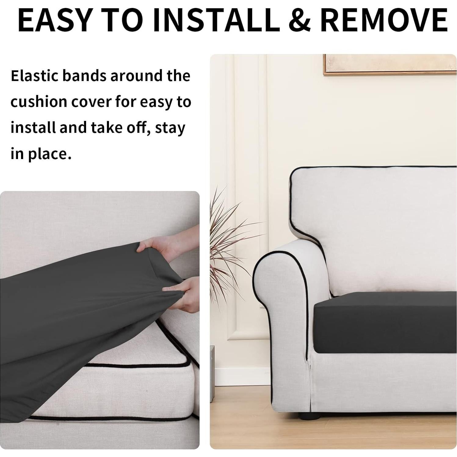 Funda de cojín de sofá Easy-Going 3 piezas impermeable gris