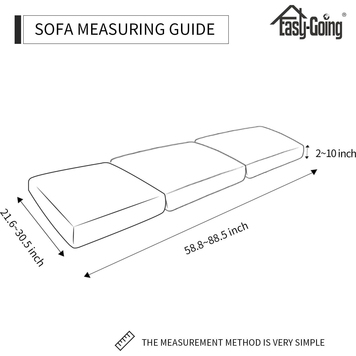 Funda de cojín de sofá Easy-Going 3 piezas impermeable gris