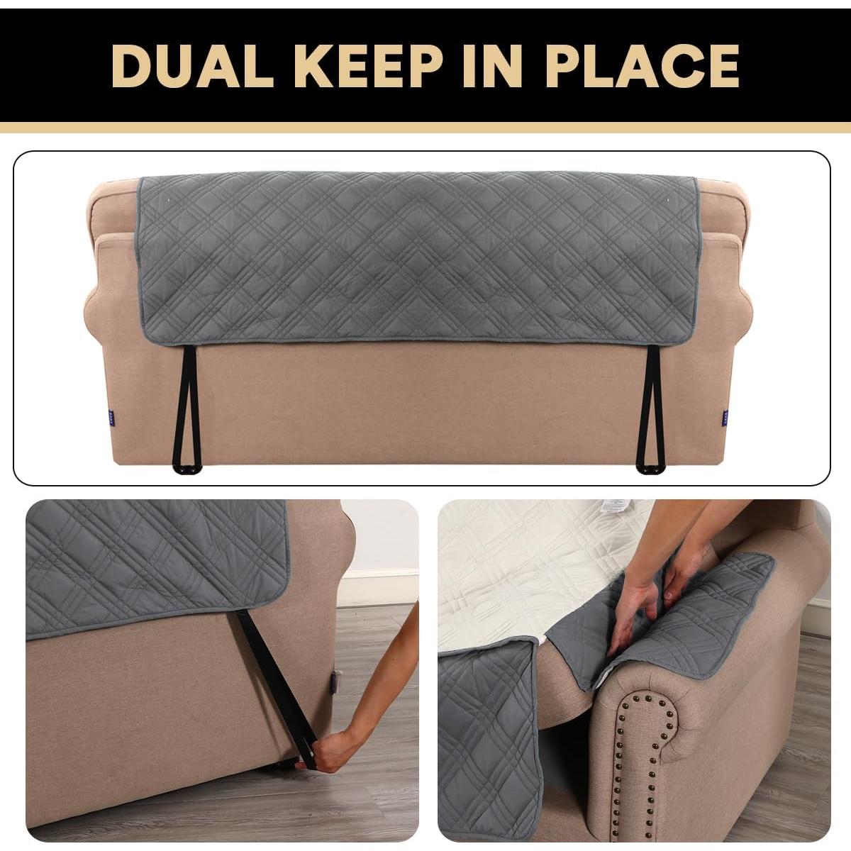 Cubierta de Sofá XL PrinceDeco Impermeable Gris 198 cm