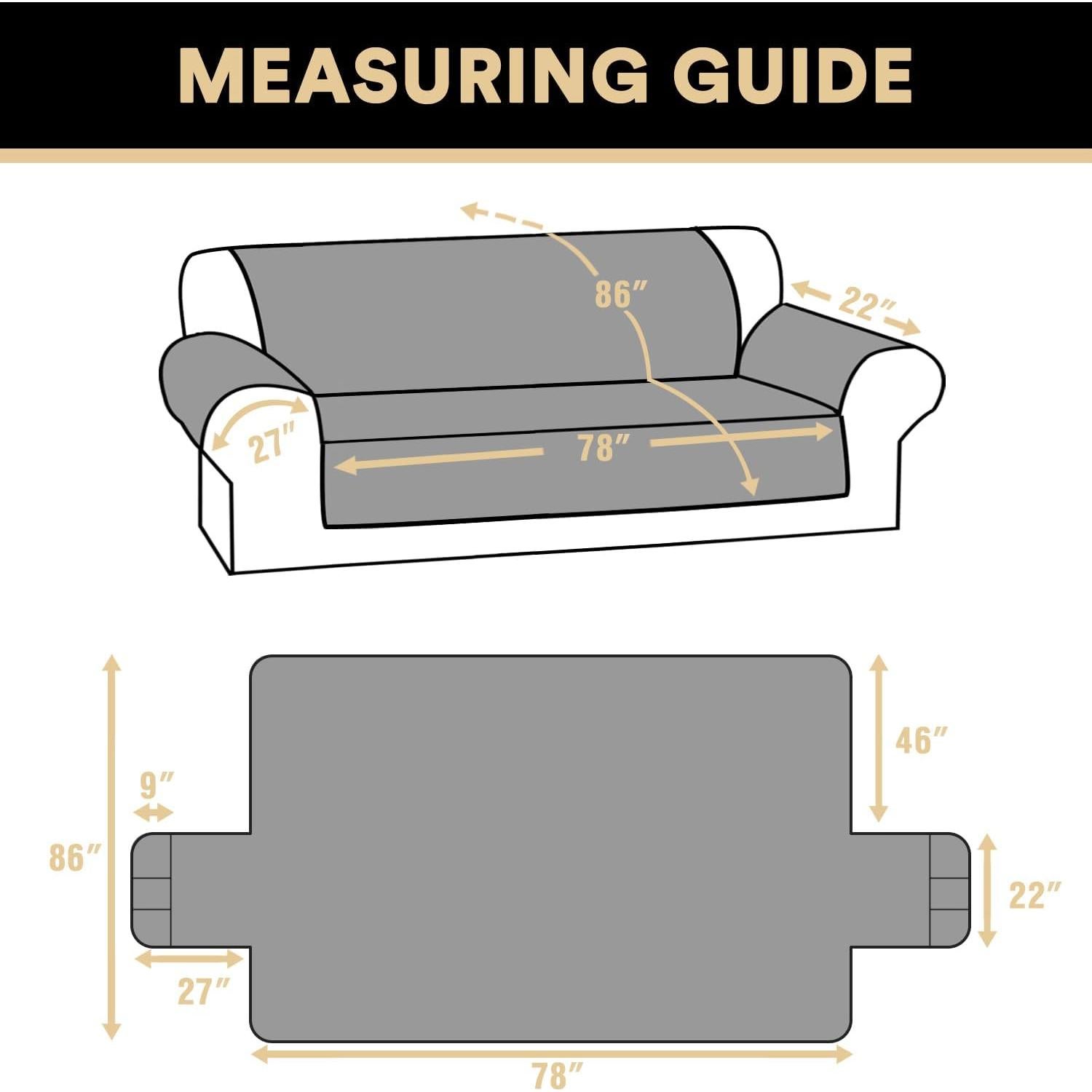 Cubierta de Sofá XL PrinceDeco Impermeable Gris 198 cm