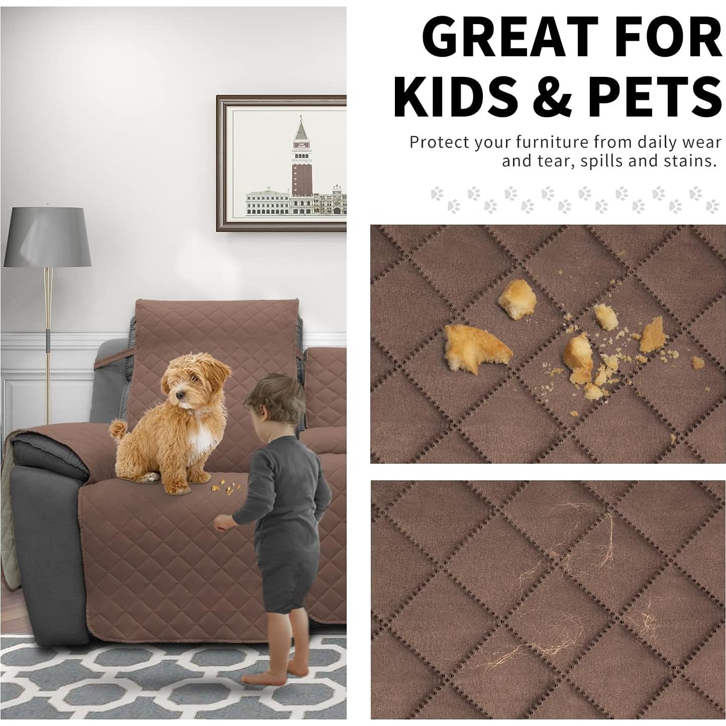 Funda Sofá Loveseat Recliner Easy-Going 2 Asientos Marrón/Beige