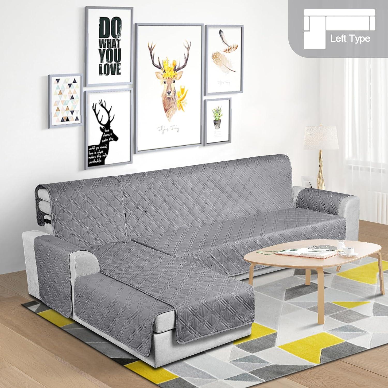 Funda Impermeable para Sofá Seccional TAOCOCO Grande Gris