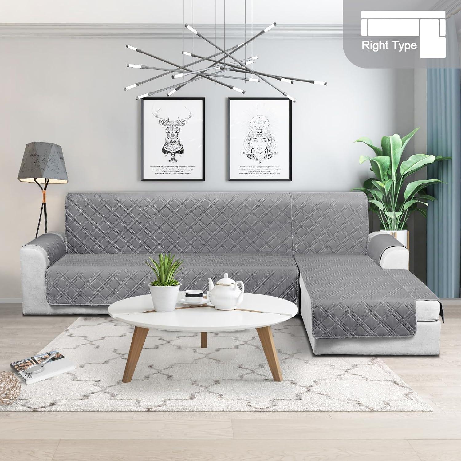 Funda Impermeable para Sofá Seccional TAOCOCO Grande Gris